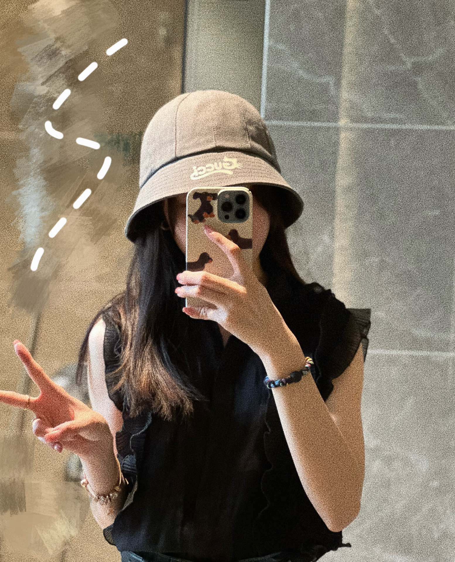 [Gucci Gucci] 2023 new dome playful bucket hat fisherman hat