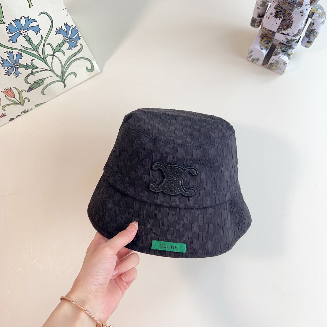 CELINE 2023 new Arc de Triomphe fisherman hat bucket hat