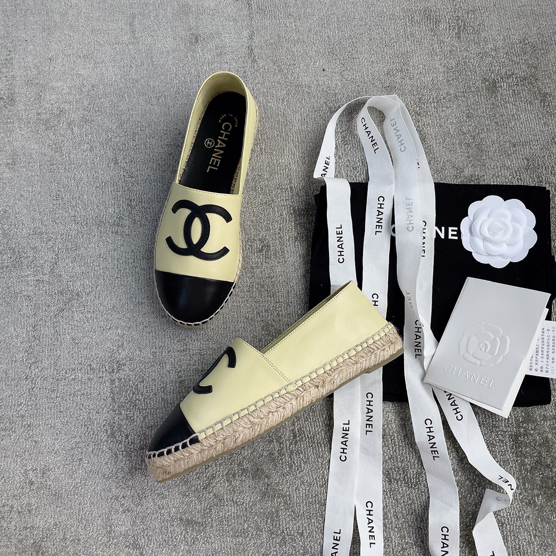 CHANEL fisherman shoes custom mixed sheepskin imported leather embryo leather upper soft inner cushion sheepskin