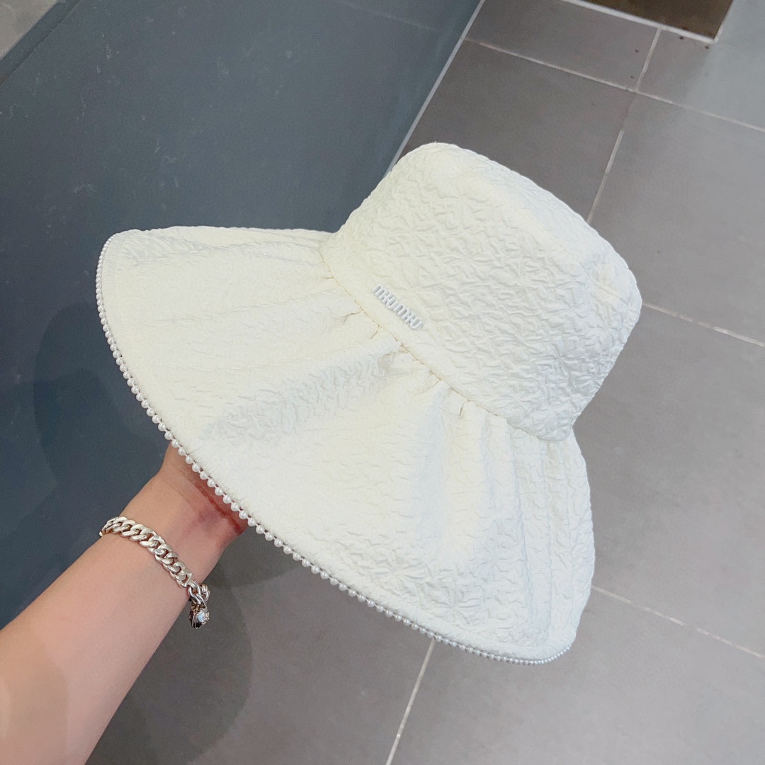 MIU MIU ruffled cloth hat, sun visor