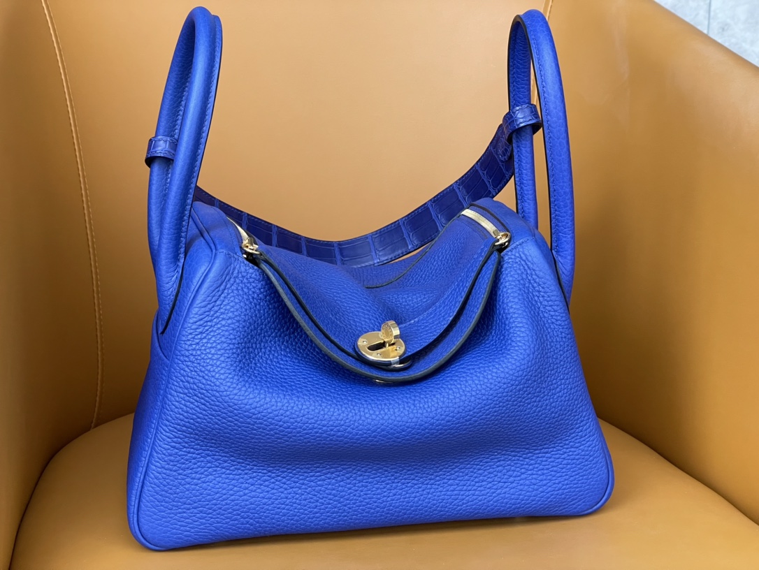 Lindy26 touch electric blue France counter tc leather gold buckle