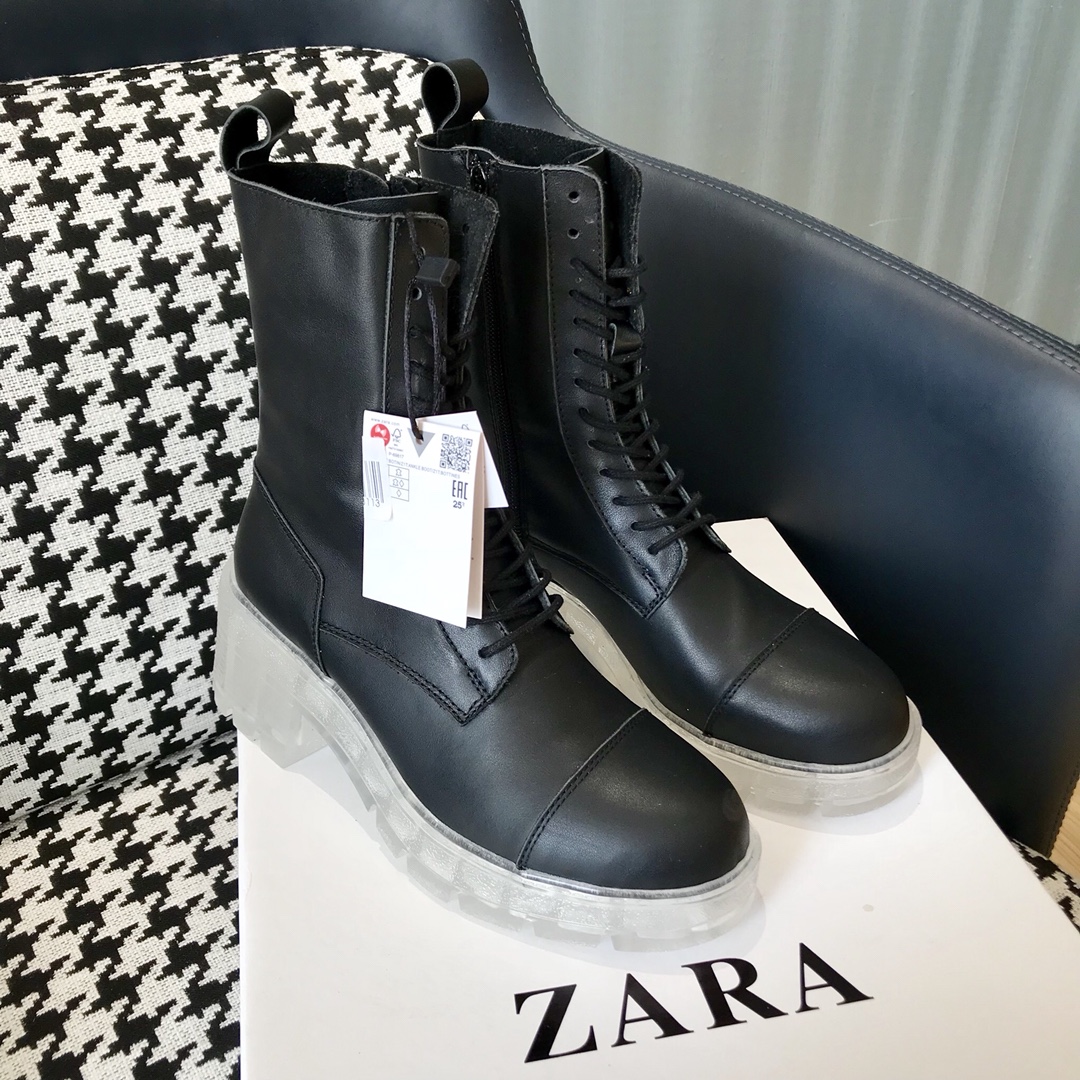 ZARA imported cowhide single-layer lining Martin boots