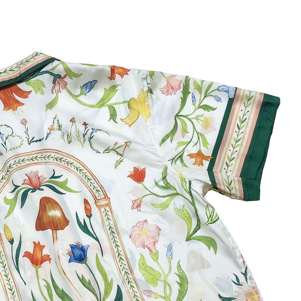 Casablanca Graffiti flower printed silk shirt