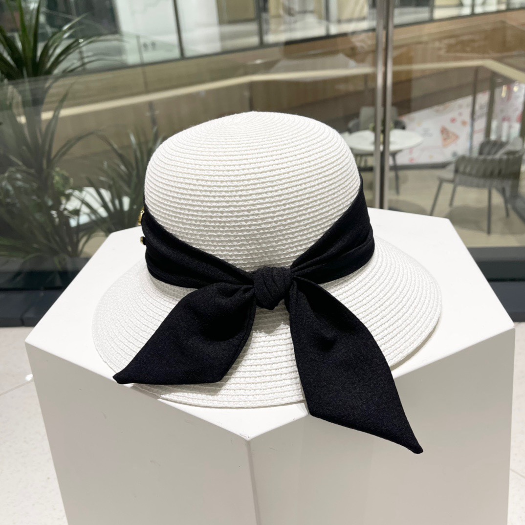 Chanel2023's new straw sunshade straw hat basin