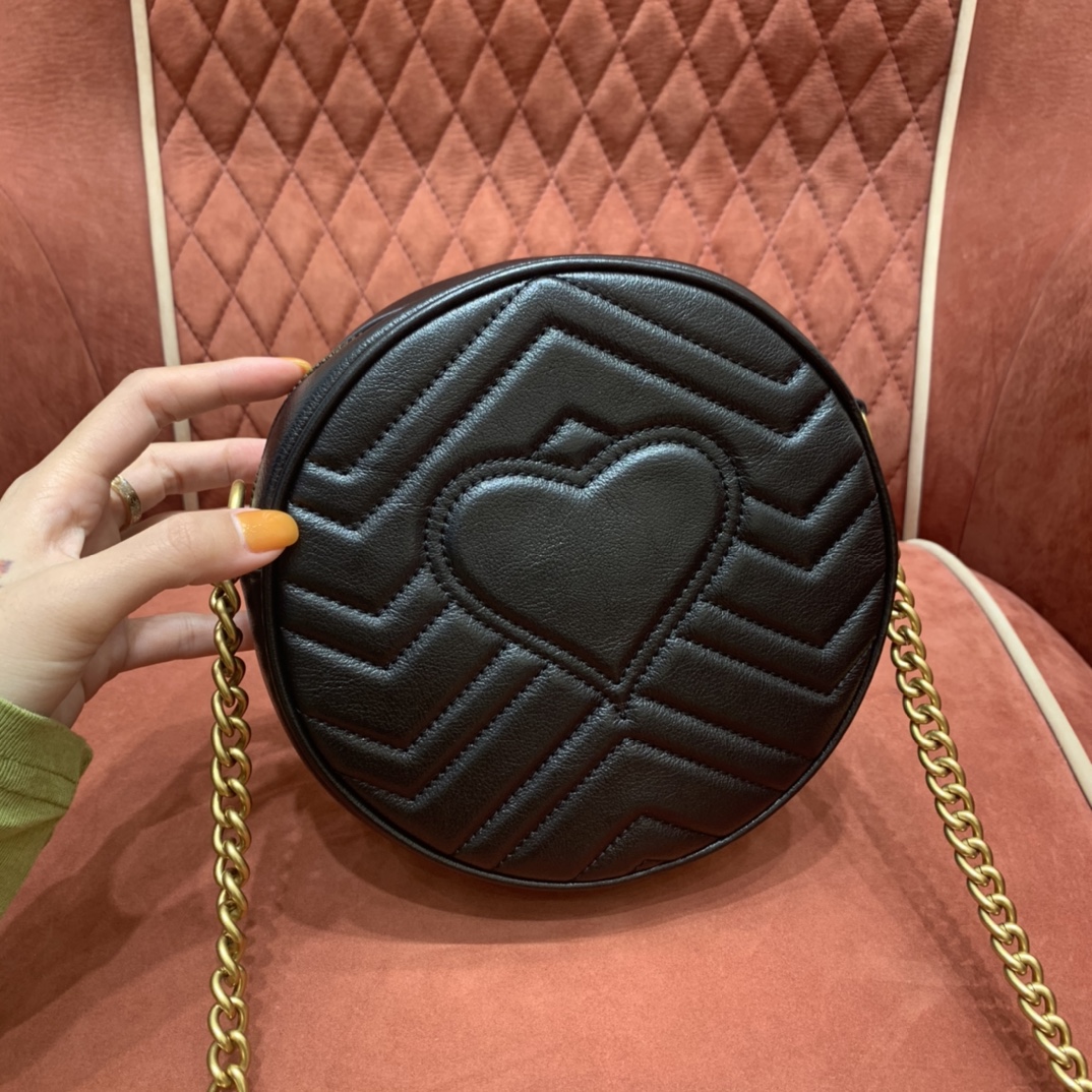 GUCCI marmont round cake full skin black #550154