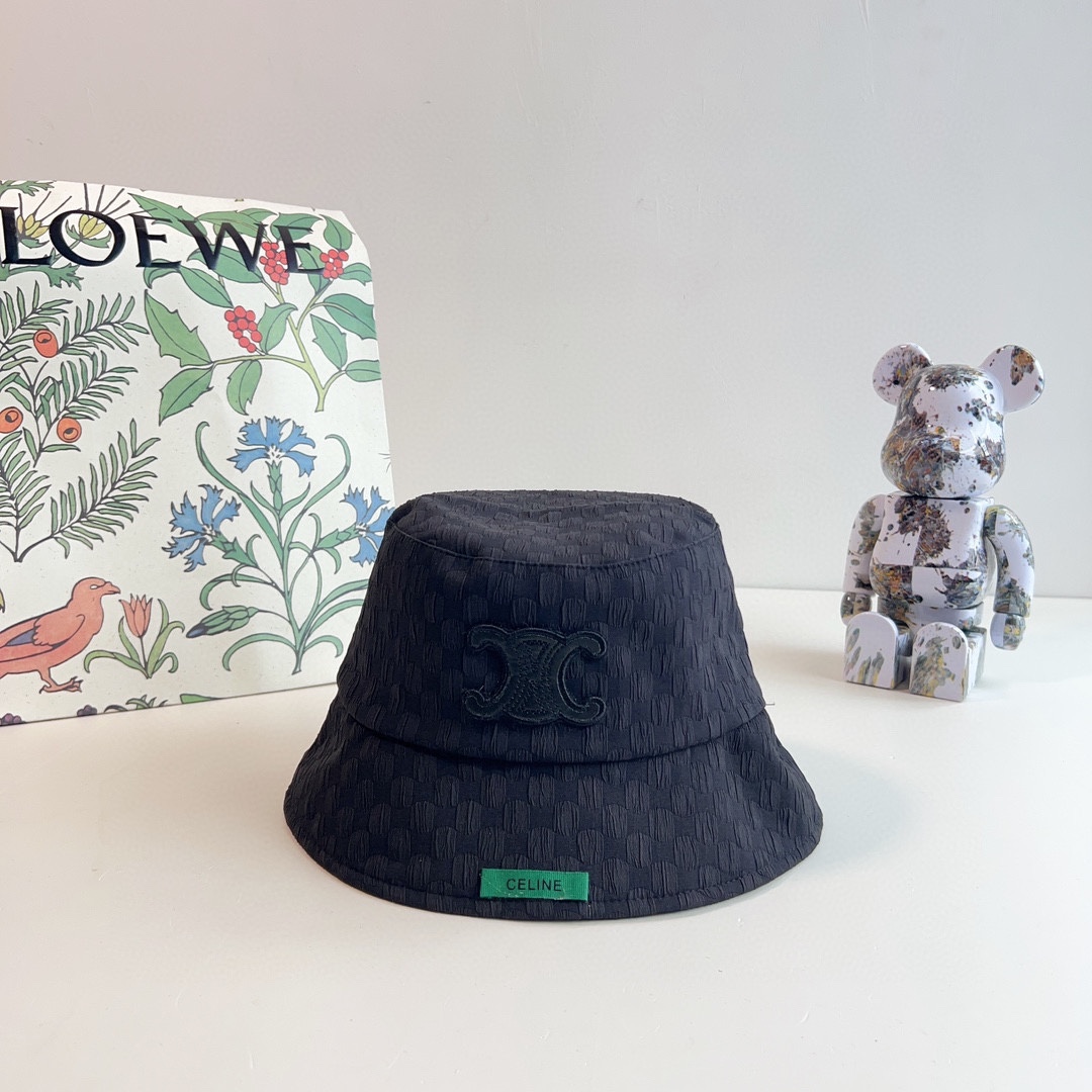 CELINE 2023 new Arc de Triomphe fisherman hat bucket hat