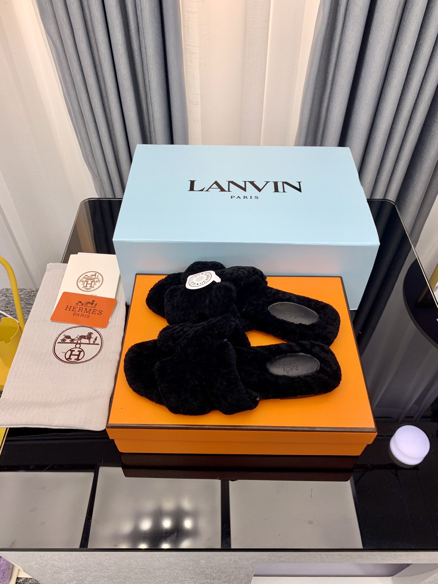 Hermes Autumn and Winter Flat Fur Drags