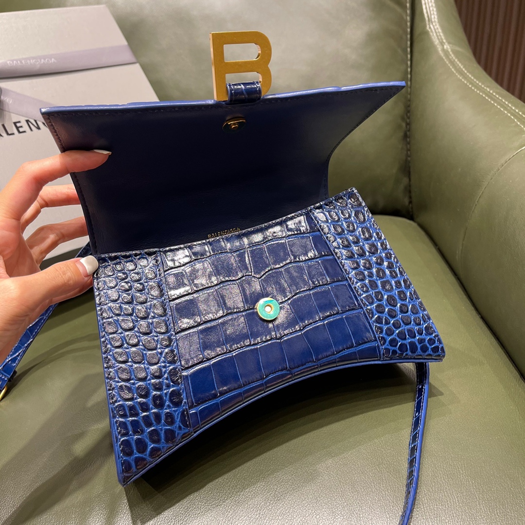 BALENCIAGA 𝐇𝐨𝐮𝐫𝐠𝐥𝐚𝐬𝐬𝐬 𝐒 crocodile-textured cowhide