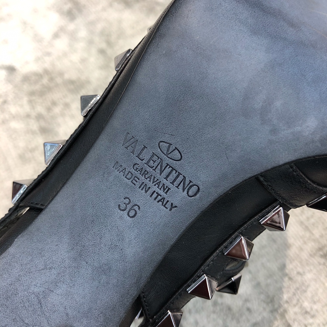 Valentino VT Collection Two Strap Mid Heel 10cm Black