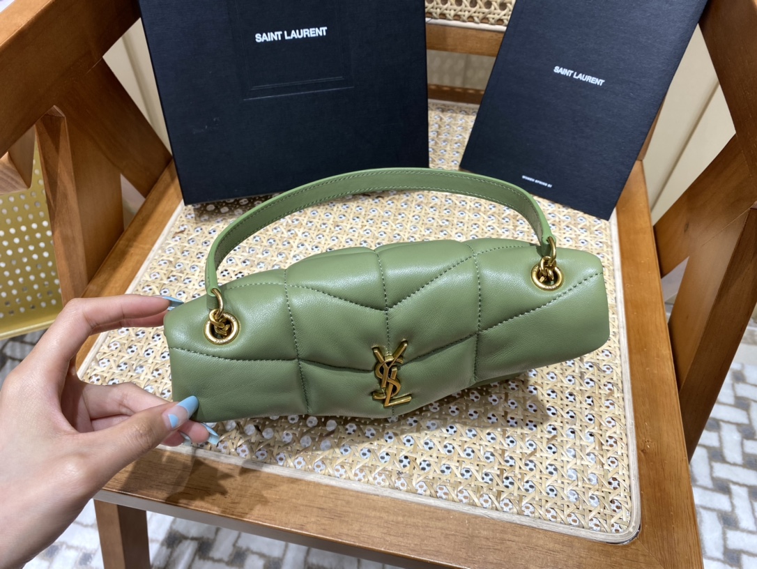 SAINT LAURENT #𝙇𝙤𝙪𝙇𝙤𝙪 𝙥𝙪𝙛𝙛𝙚𝙧LOULOU PUFFER Mini Quilted Lambskin Bag #620333Original Leather