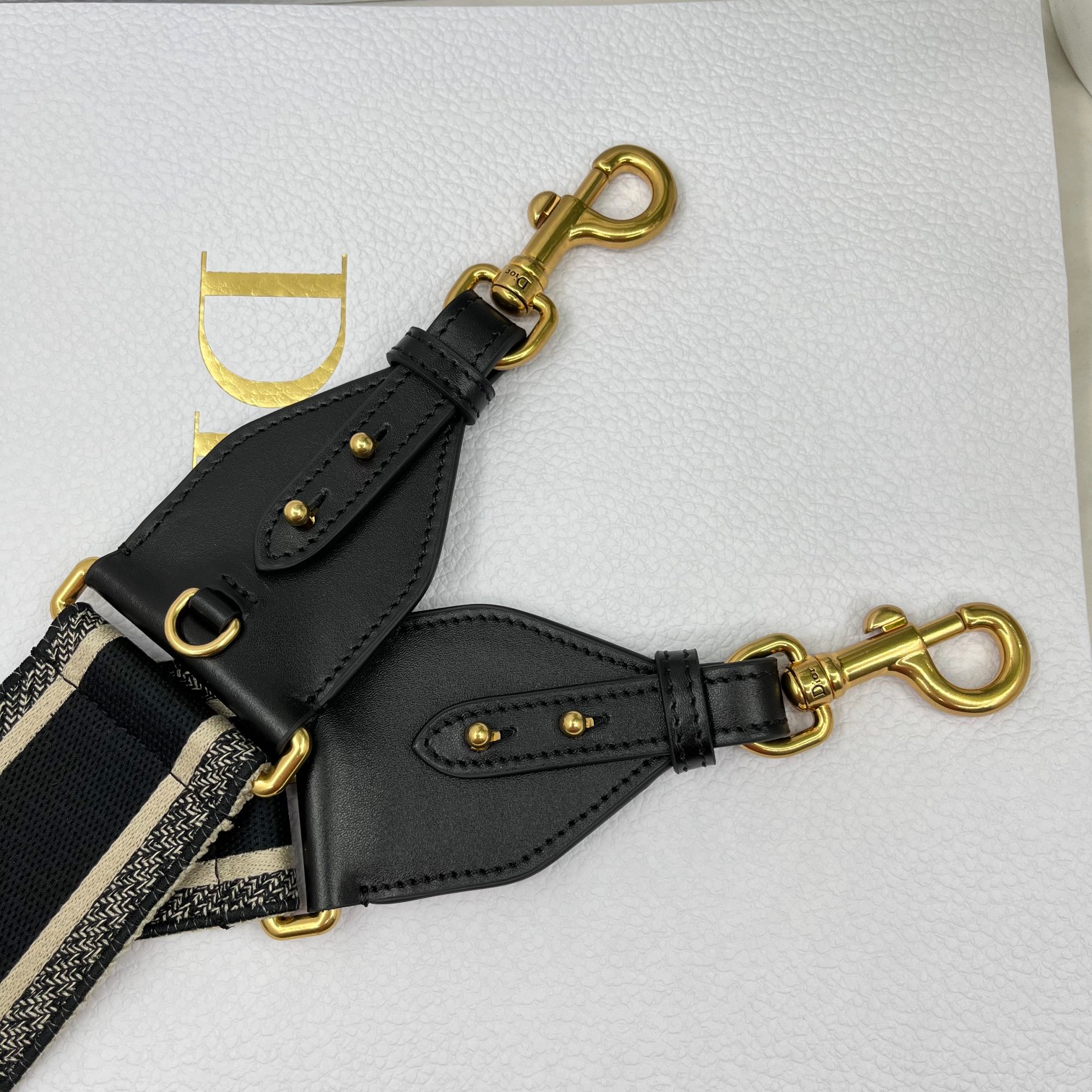 Dior letters black shoulder strap