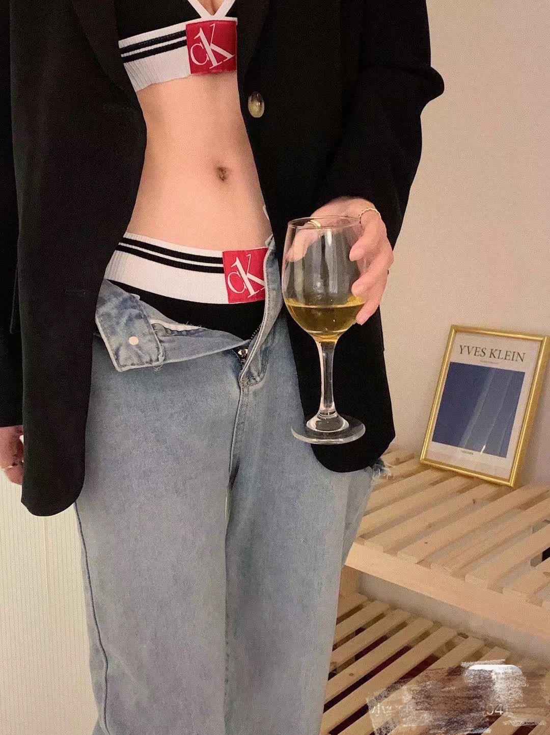 Ck Underwear Women Steelless Triangle Cup with Bra Pads Sexy Sports Bra Low Waist Ck Briefs Bikini Swimwear