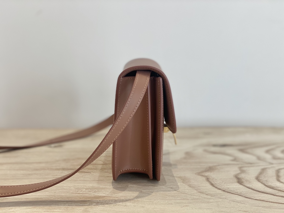 𝐂𝐞𝐥𝐢𝐧𝐞 Box Teen bag in polished calfskin