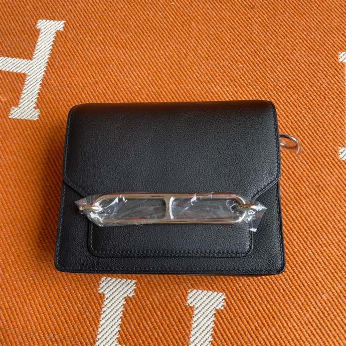 Roulis 19cm black gold and silver buckle in stock Evercolor leather