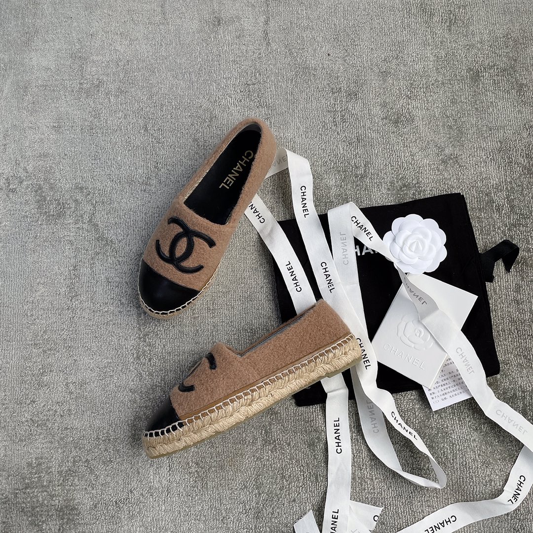 CHANEL fisherman shoes custom mixed sheepskin imported leather embryo leather upper soft inner cushion sheepskin