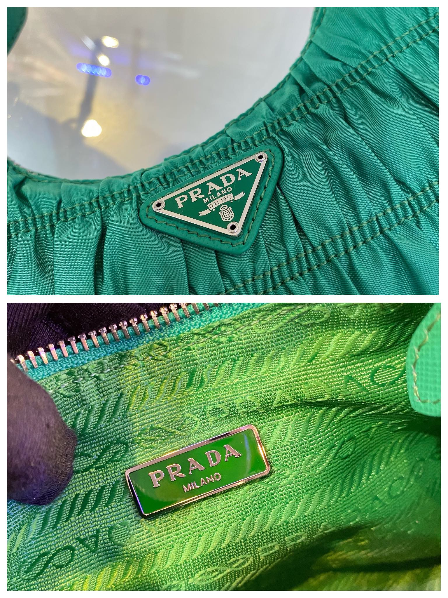 𝐏𝐑𝐀𝐃𝐀 nylon crinkle Hobo underarm bag