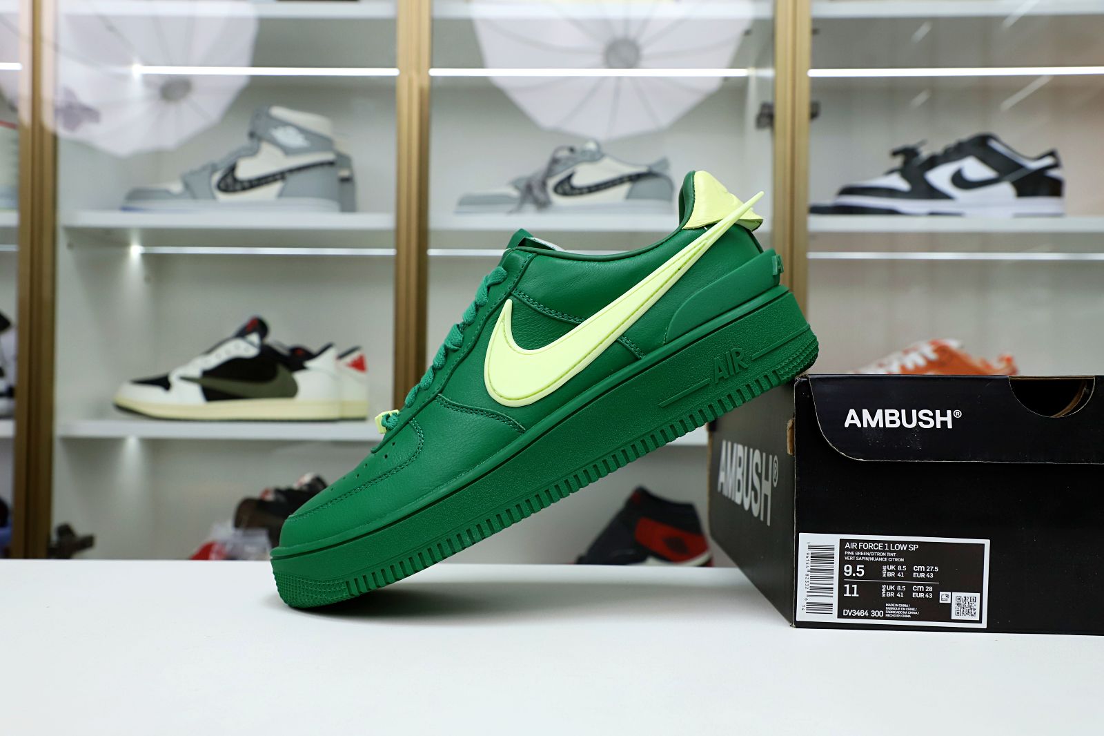 AMBUSH xNike Air Force1 Low Pine Green and Citron