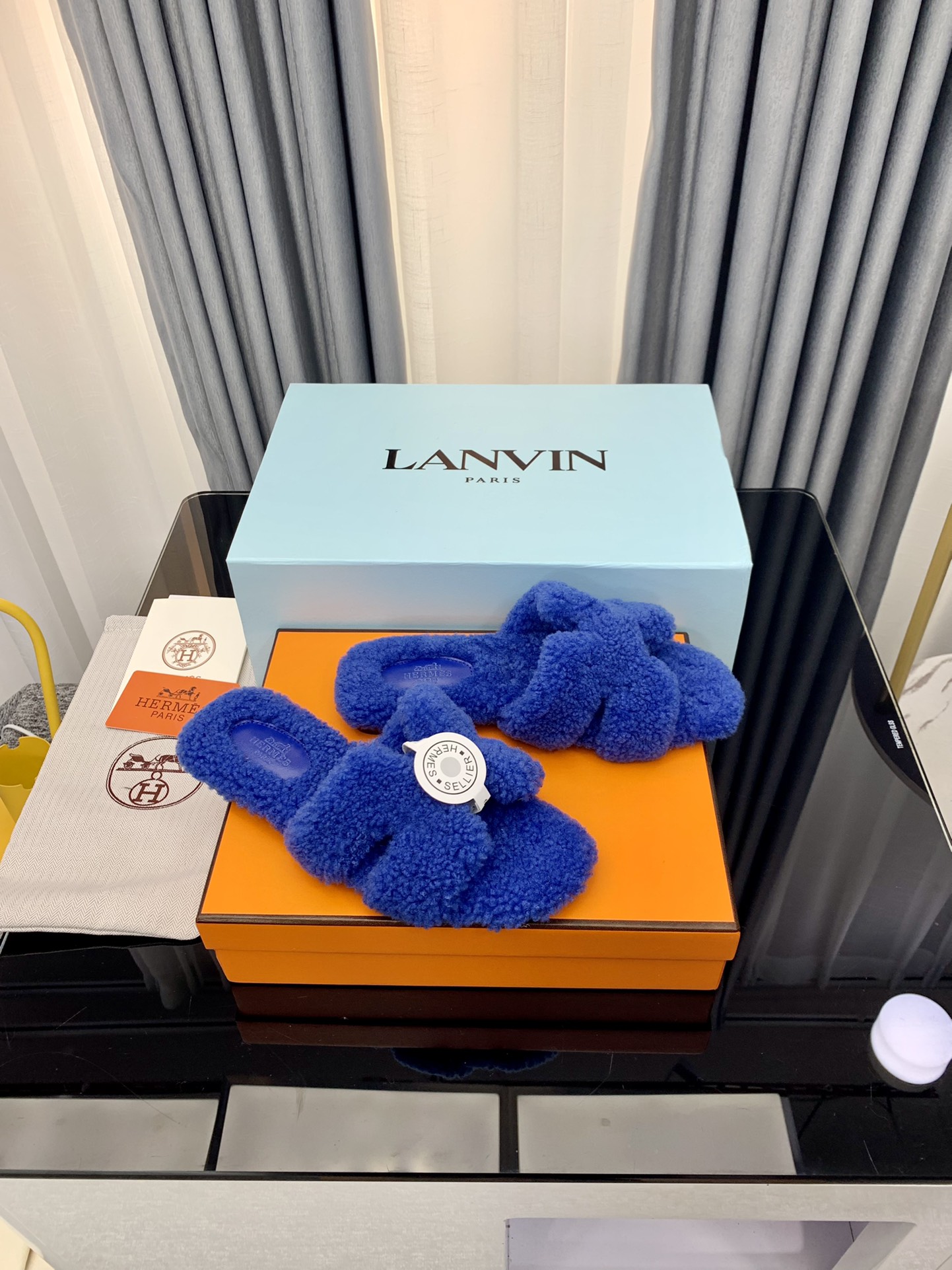 Hermes Autumn and Winter Flat Fur Drags