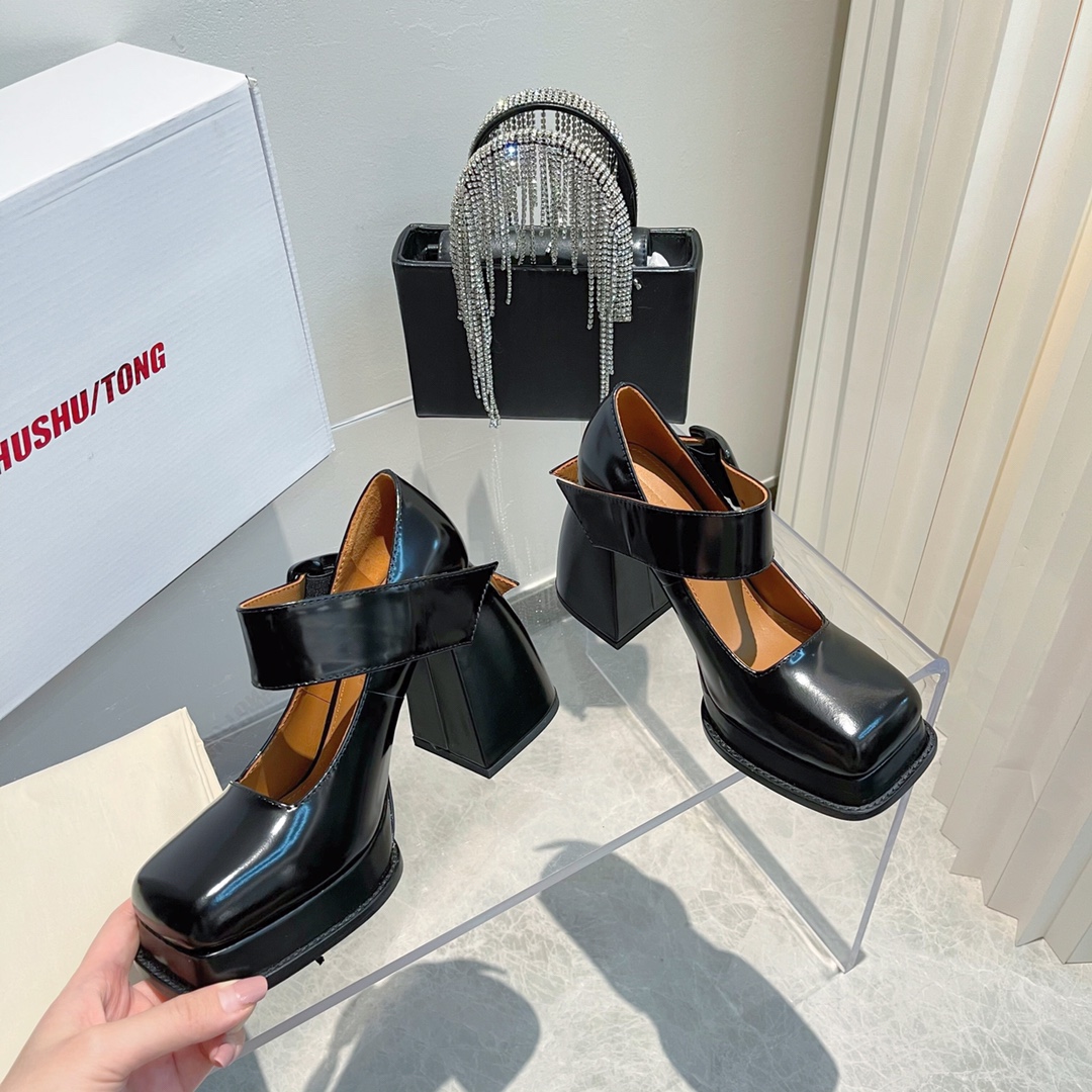 Shushutong | 𝟐𝟎𝟐𝟏/𝐒𝐒 𝐧𝐞𝐰 Thick-soled vintage Mary Jane heels Imported cowhide