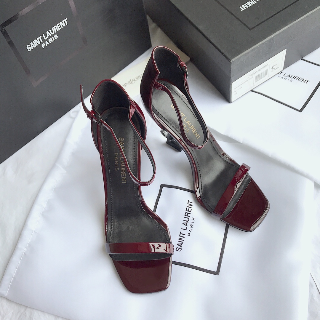 Saint Laurent 2020 newest Opyum sandals high heel sandals original open mold leather outsole