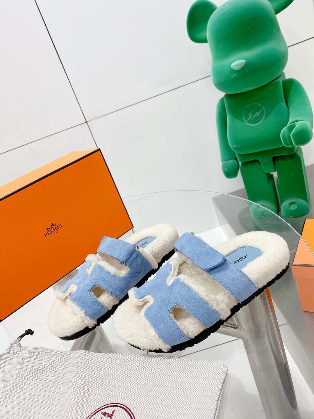 Hermes teddy fur uncle shoes