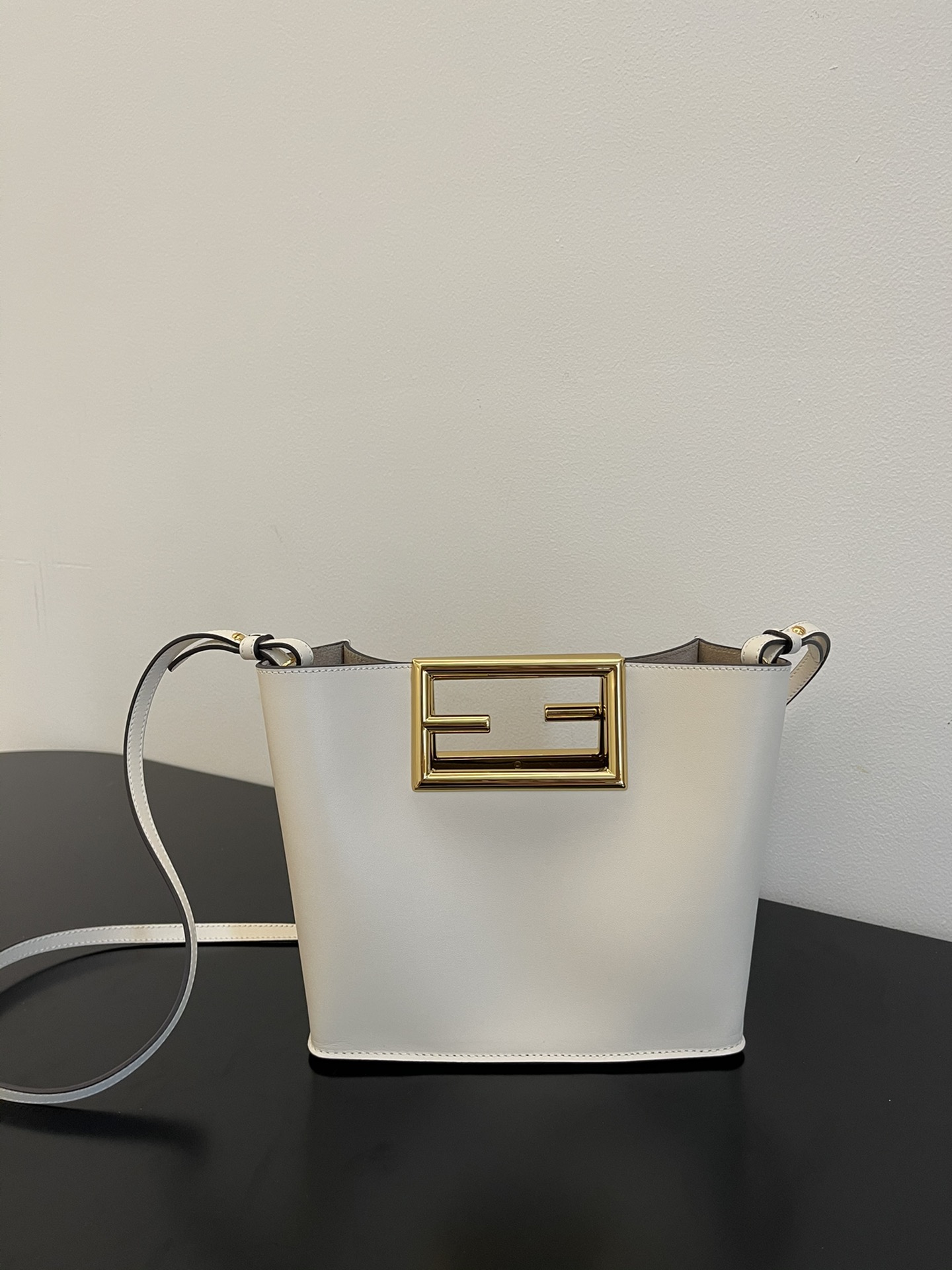 FENDI small beige Way new double F buckle handbag