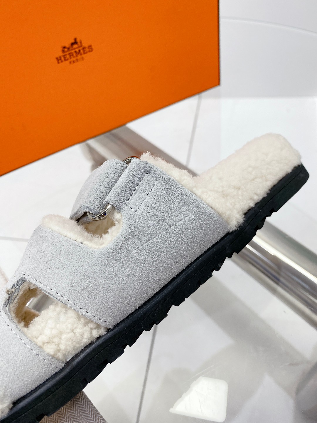 Hermes teddy fur uncle shoes