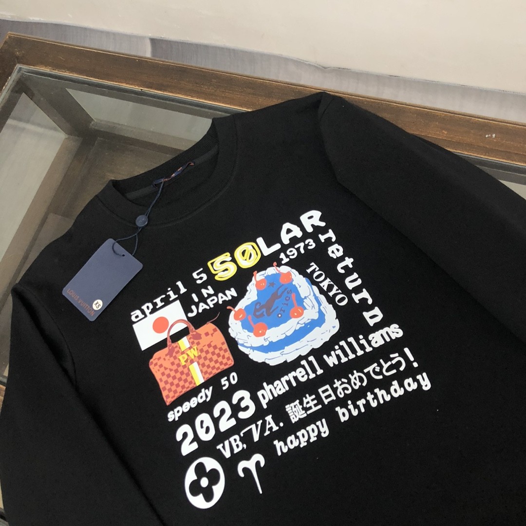 Louis Vuitton 2023 new autumn and winter couples style round neck sweatshirt