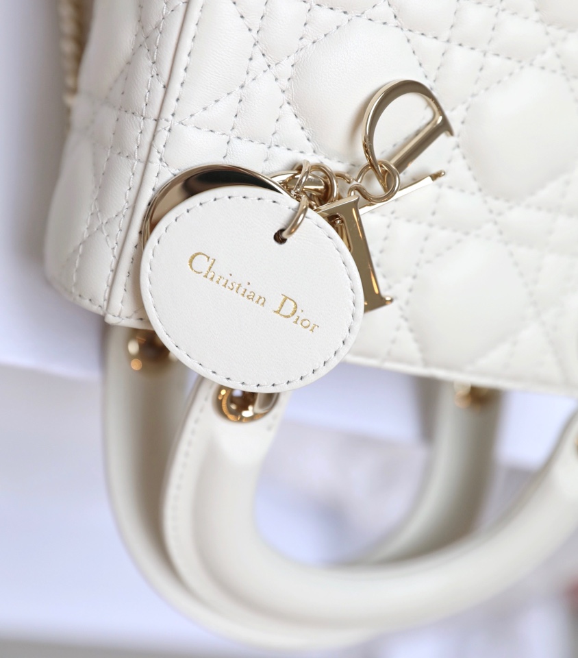 Lady white rattan lacquered GR original sheepskin mini Three compartments