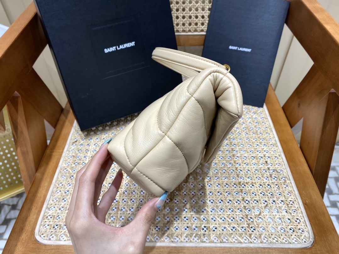 SAINT LAURENT #𝙇𝙤𝙪𝙇𝙤𝙪 𝙥𝙪𝙛𝙛𝙚𝙧LOULOU PUFFER Mini Quilted Lambskin Bag #620333Original Leather