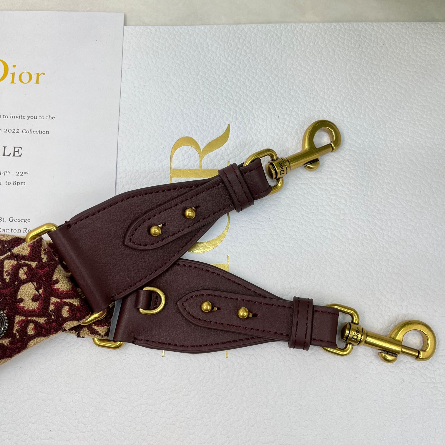 Dior Burgundy Roman Shoulder Strap