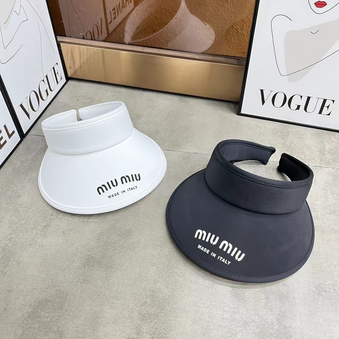 [Miumiu] 2023 summer new ice silk sun visor empty top hat