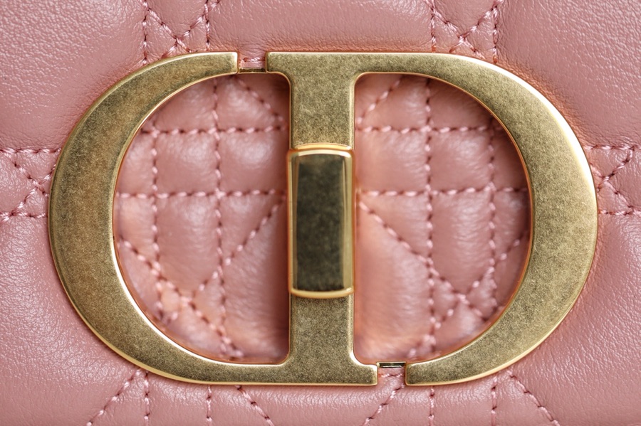 DlOR CARO】Pink Soft cow leather rattan check DR-091