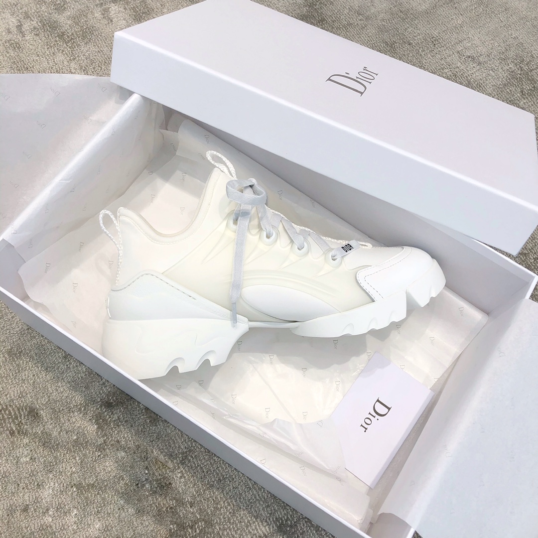 DIOR Imported Stretch Lycra TPU Outsole Kaleidoscope Print Sneakers White