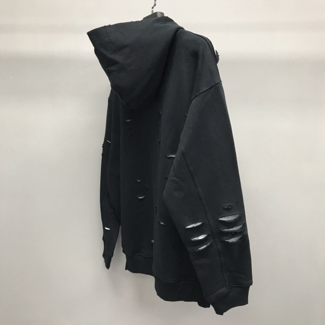 Balenciaga ripped double layer hoodie