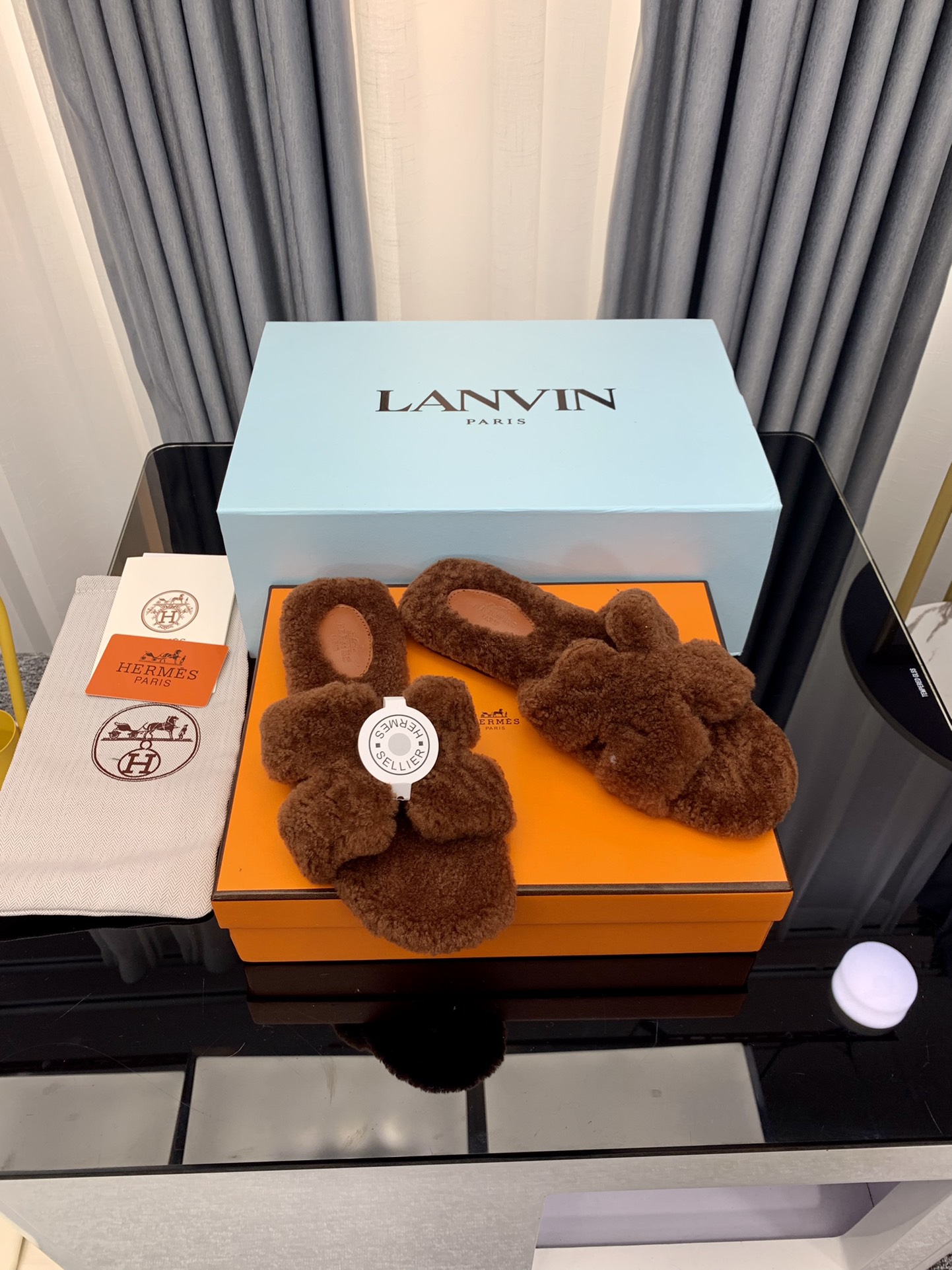 Hermes Autumn and Winter Flat Fur Drags