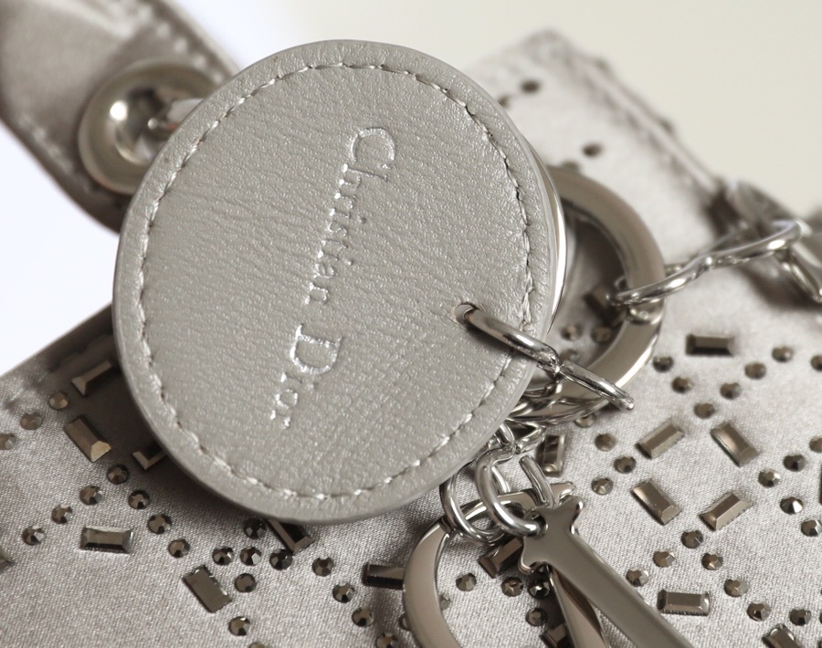 Dior Lady mini 🤍 Grey hot-stamped diamond dainty bag DR-051