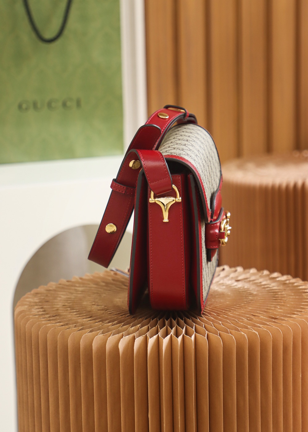 GUCCI ace product 𝐇𝐨𝐫𝐬𝐞𝐛𝐢𝐭 𝟭𝟵𝟱𝟱 saddle bag #602204