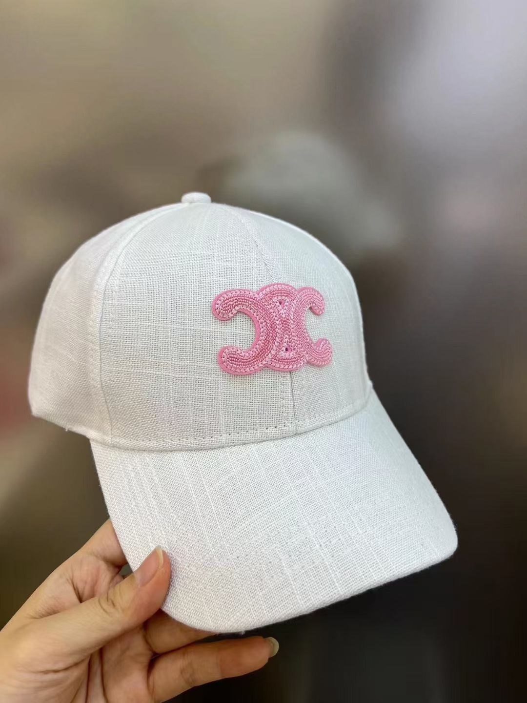 CELINE Cotton Linen Baseball Cap