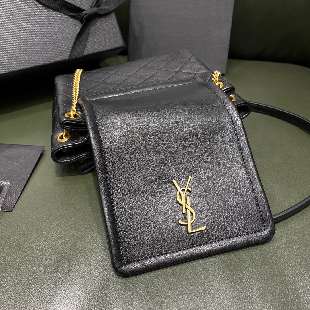SAINT LAURENT 【𝐌𝐢𝐧𝐢 𝐍𝐨𝐥𝐢𝐭𝐚】672738 original leather.JD