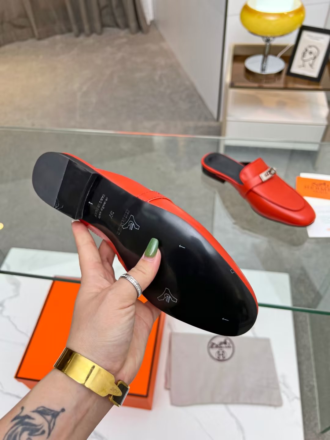 Hermes early spring new slippers