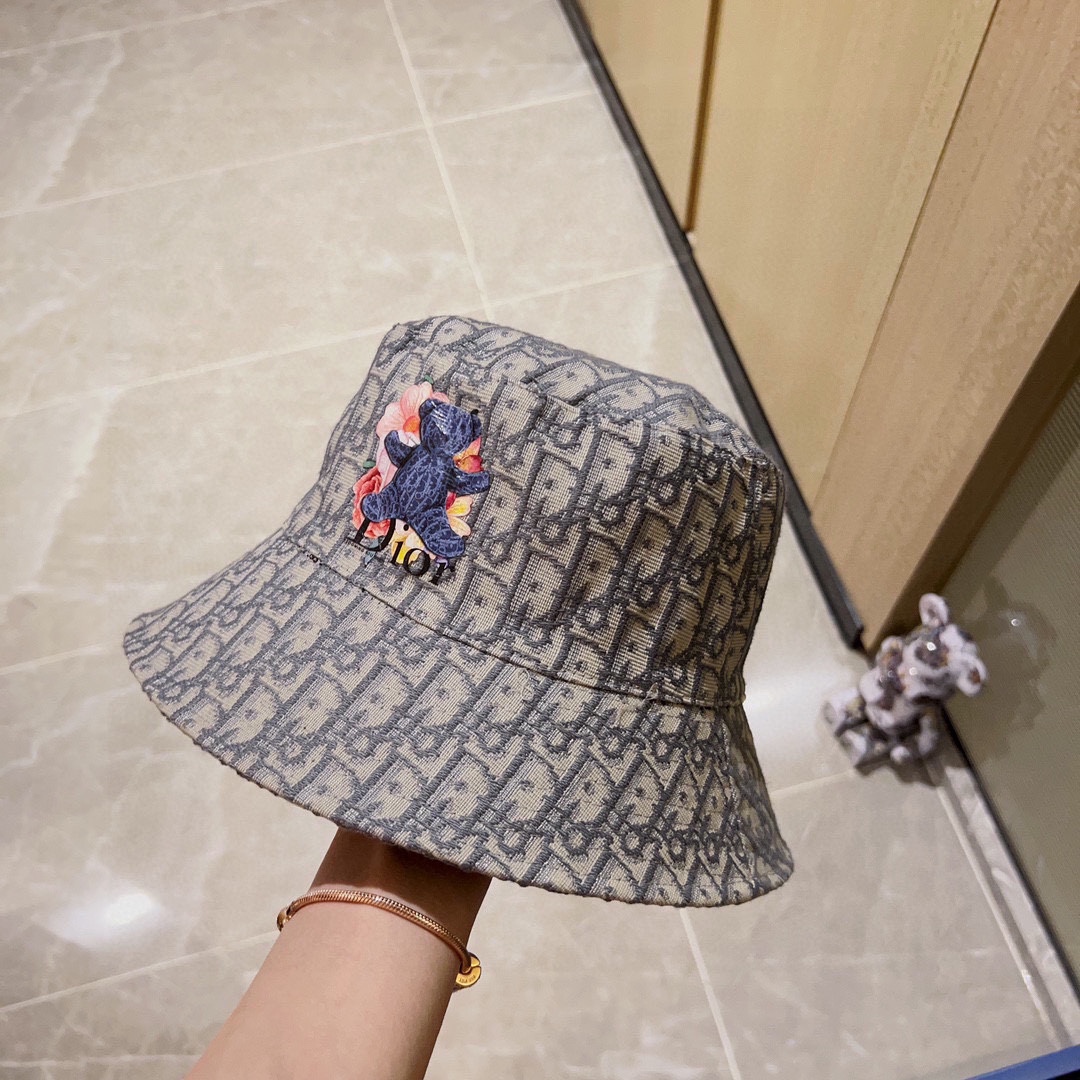 [DIOR Dior] 2023 spring and summer classic old flower fisherman hat