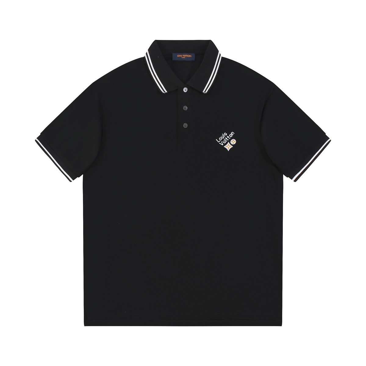 Louis Vuitton New three-flower LOGO embroidered polo shirt with lapel