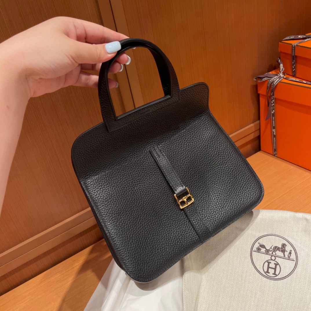 Halzan 25cm New tc Leather 89 Black Gold Buckle