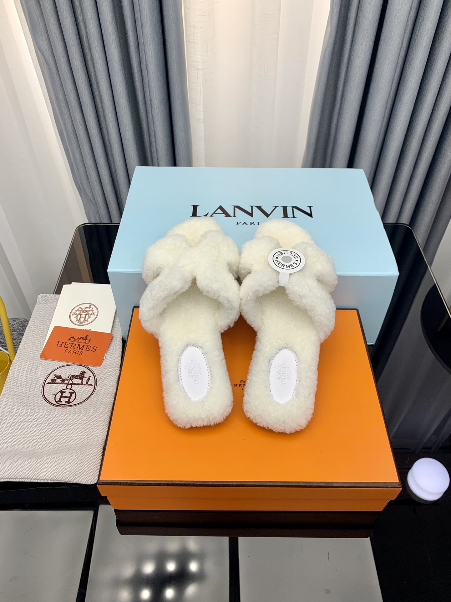 Hermes Autumn and Winter Flat Fur Drags