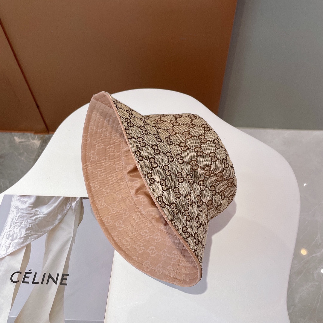 GUCCI new counter synchronous double-sided wear fisherman hat