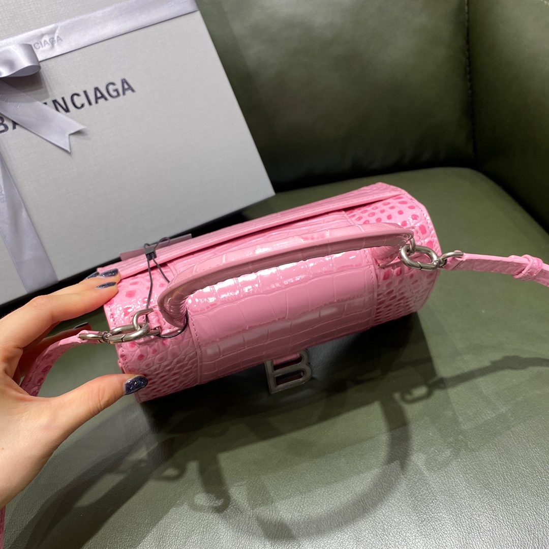 BALENCIAGA 𝐇𝐨𝐮𝐫𝐠𝐥𝐚𝐬𝐬𝐬 𝐒 crocodile-textured cowhide