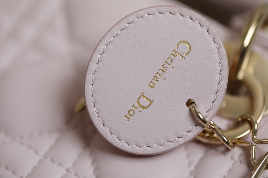 Lady pink vine checkered lacquered GR original sheepskin mini Three compartments