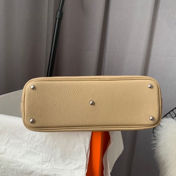 Bolide 27cm Imported calfskin Half hand waxed stitching Windbreaker Grey Silver buckle