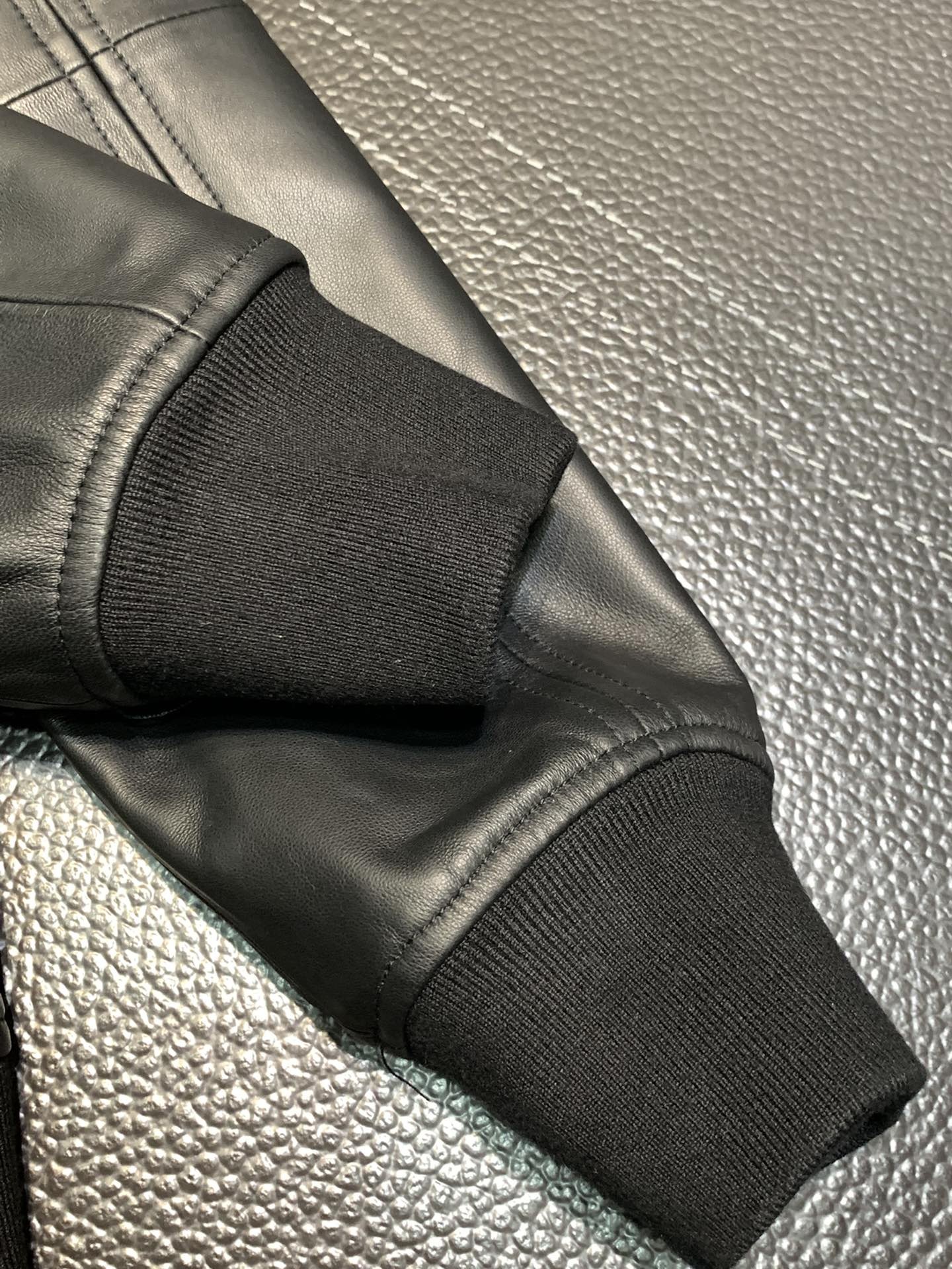 Zegna Stand collar leather jacket